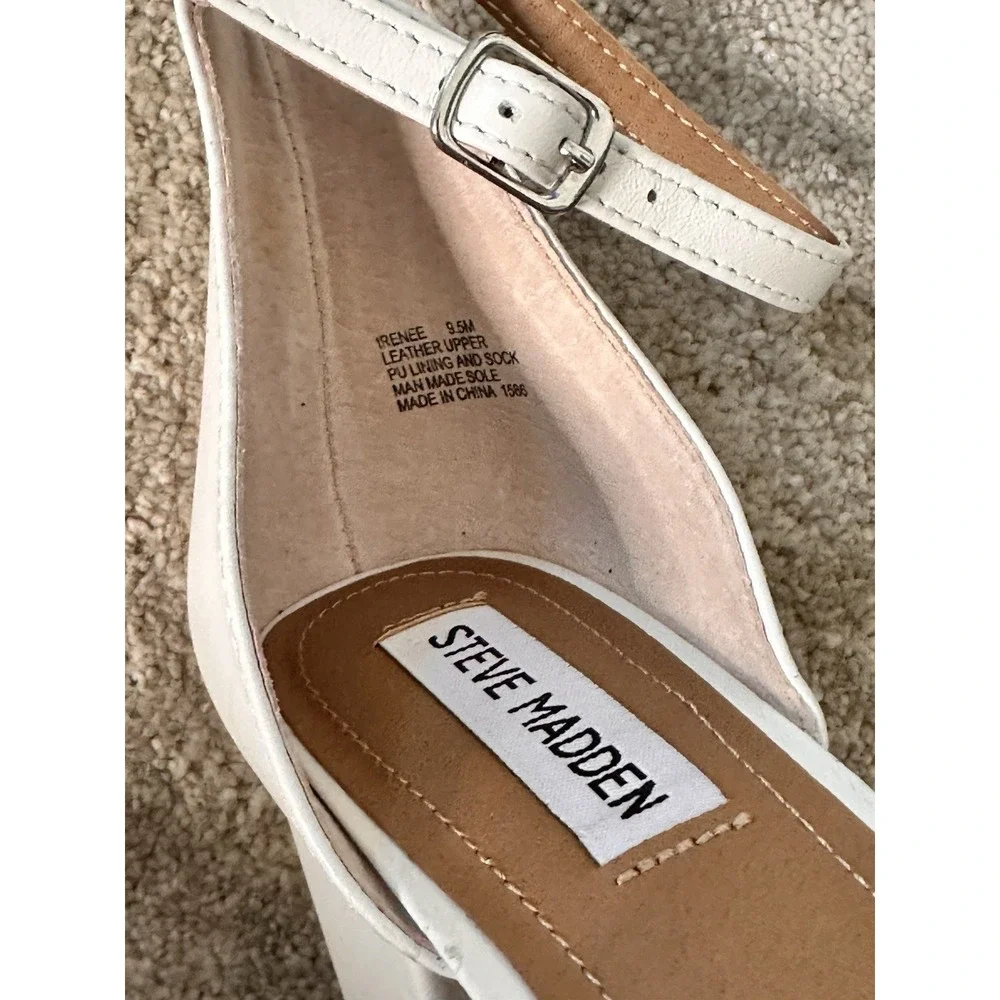 Steve Madden  Women's White Irenee Sandals Size 9.5M NEW